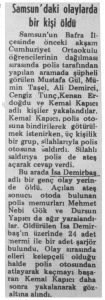 Isa Demirbaşın katledilmesi ile ilgili haber. 25 Kasım 1979 tarihli Aydınlık gazetesi